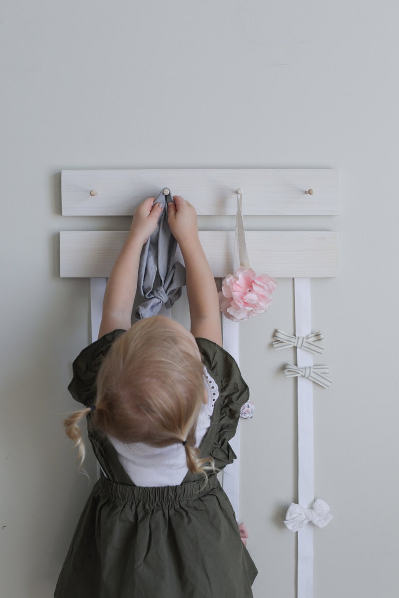 SMALL 2Pc Hairbow Organizer-Girls Room Decor-Accessory Organizer-Hanging Bow Holder-Minimal Bow Holder-Boho Bow Hanger-Modern Bow Holder