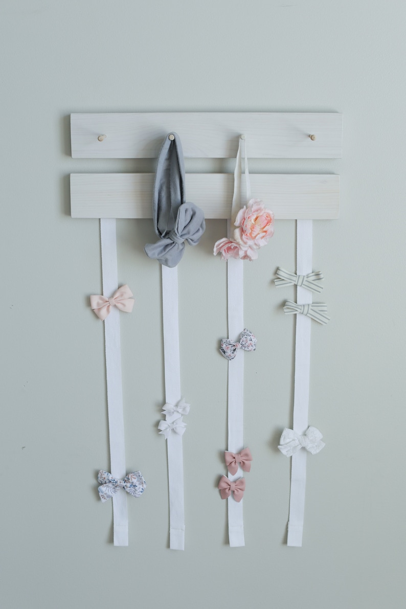 SMALL 2Pc Hairbow Organizer-Girls Room Decor-Accessory Organizer-Hanging Bow Holder-Minimal Bow Holder-Boho Bow Hanger-Modern Bow Holder
