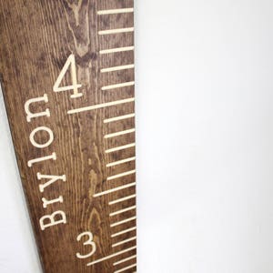 Personalized Engraved Growth Chart Wood Growth Chart Ruler Walnut Kids Measuring Stick Carved Height Chart Personalized Gift image 1