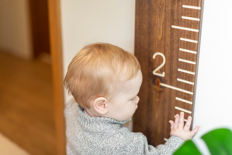 Personalized Engraved Growth Chart Wood Growth Chart Ruler Walnut Kids Measuring Stick Carved Height Chart Personalized Gift image 2