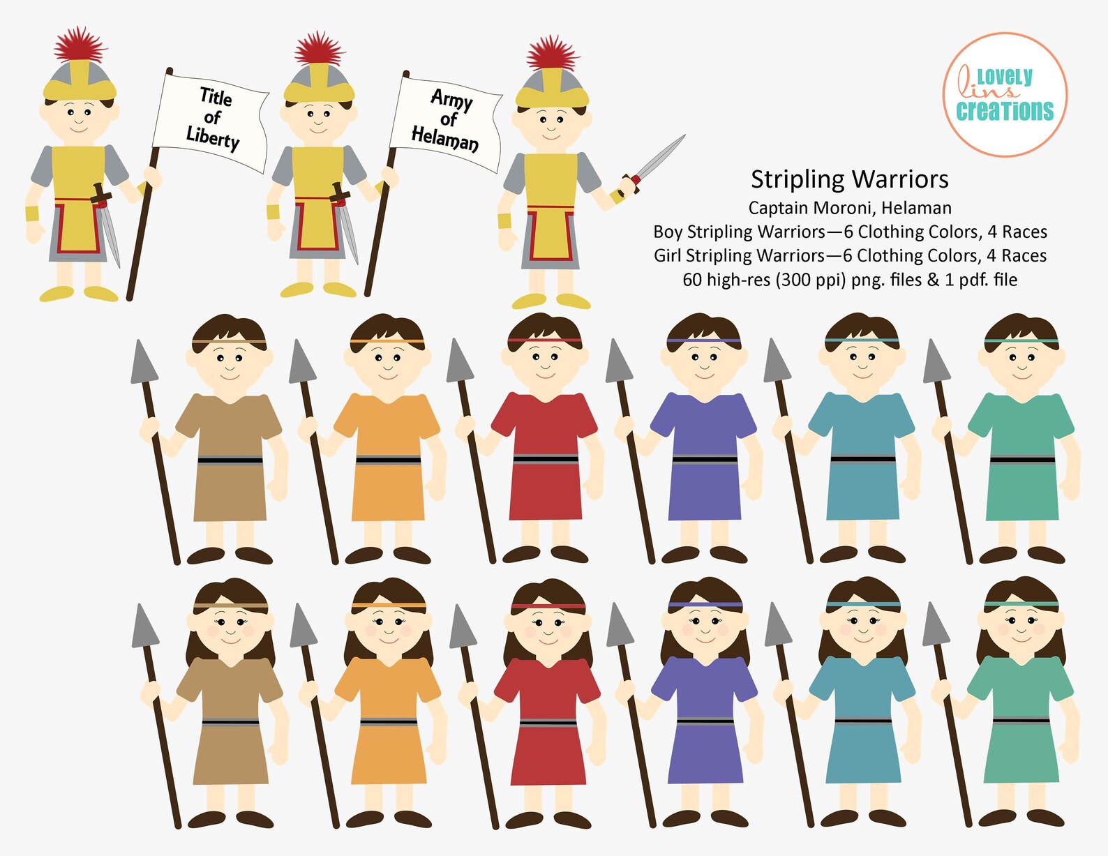 Captain Moroni and the Stripling Warriors Digital Clipart | Etsy