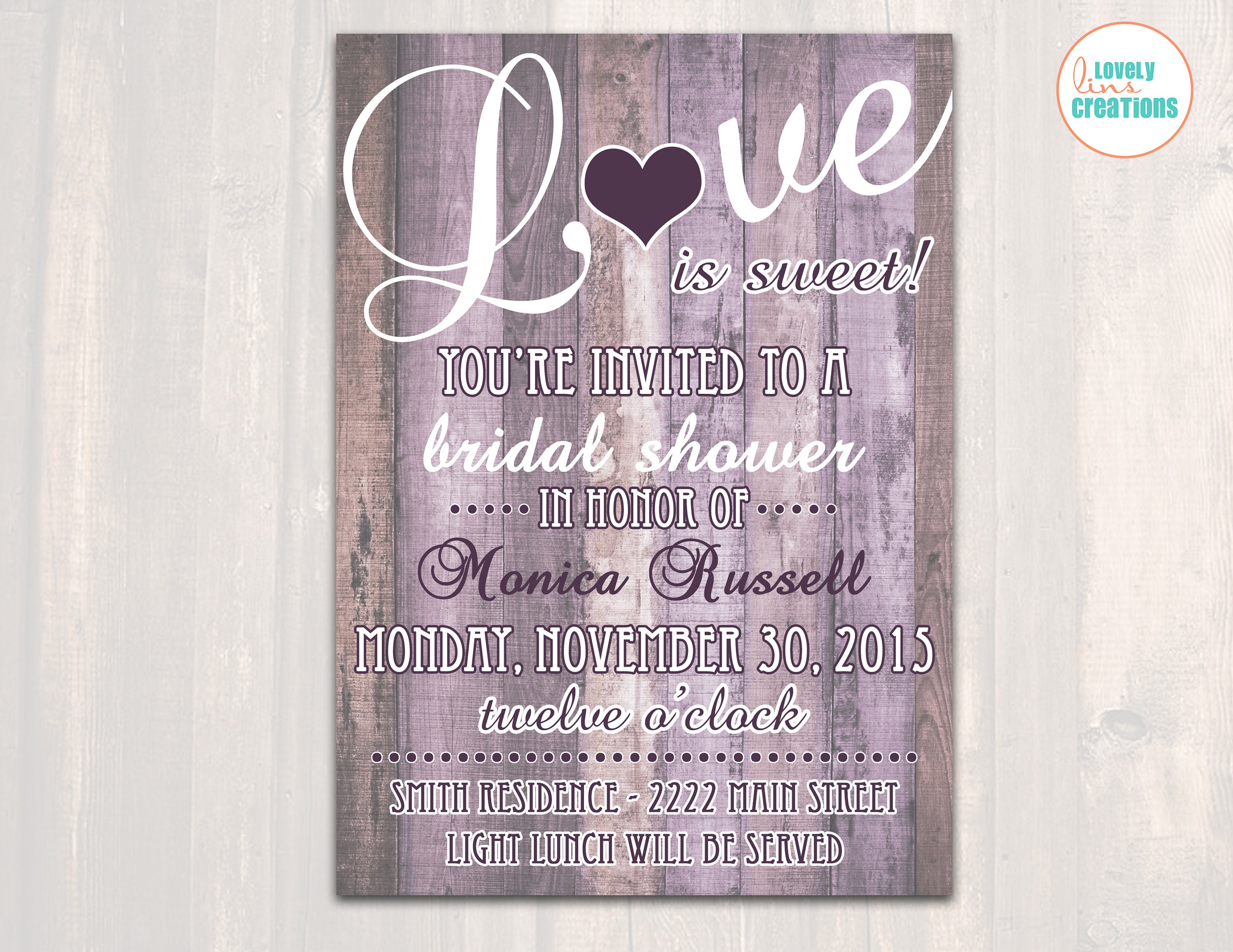 Love is Sweet Bridal Shower Invitation Bridal Shower Etsy