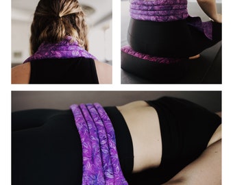 Microwaveable Neck Wrap, Flax and Lavender Heat Pack, Heated Back and Shoulder Wrap, Natural Pain Relief, Aromatherapy Stress Relief