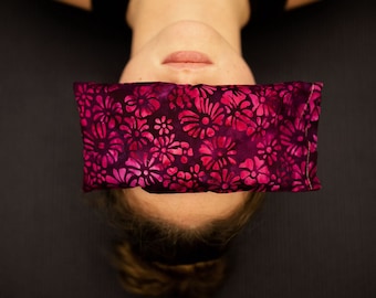 BULK Organic Flaxseed Lavender Eye Pillow: Cotton Batik, Washable Cover, wholesale