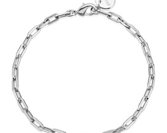 Silver Medium Link Chain Anklet, Silver Women Jewelry Anklet, Handmade Dainty & Elegant Design, Trending Bracelet Gift Ideas for Her