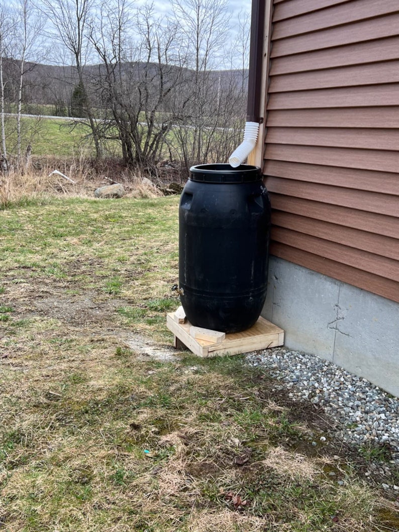 Rain Barrel, DIY Kit, Used Food Grade Barrel, Upcycled, 63 Gallon Size