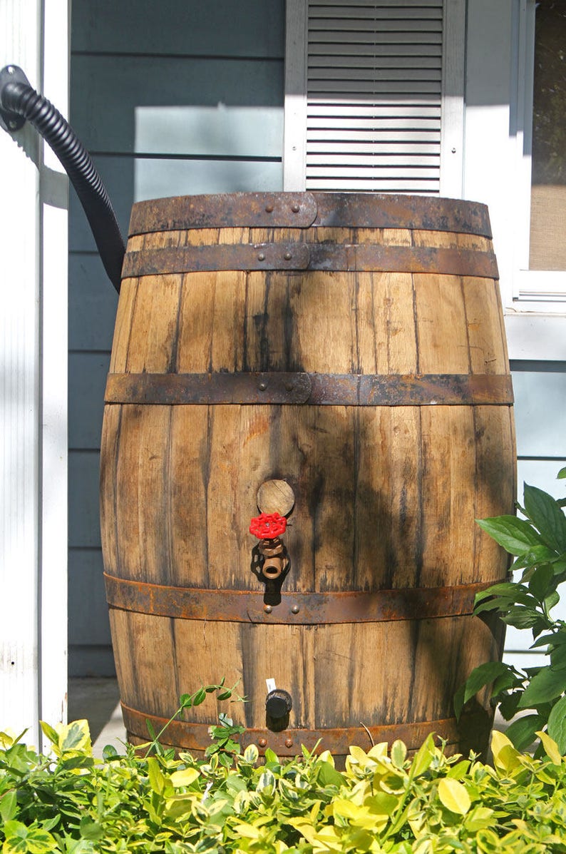 Whiskey / Bourbon Barrel Rain Barrel, 53 Gallon, Used / Upcycled, Food