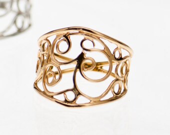 Lace Filigree Ring-Wire Ring-Filigree ring-wedding ring-engagement ring-Statement ring- Art deco ring