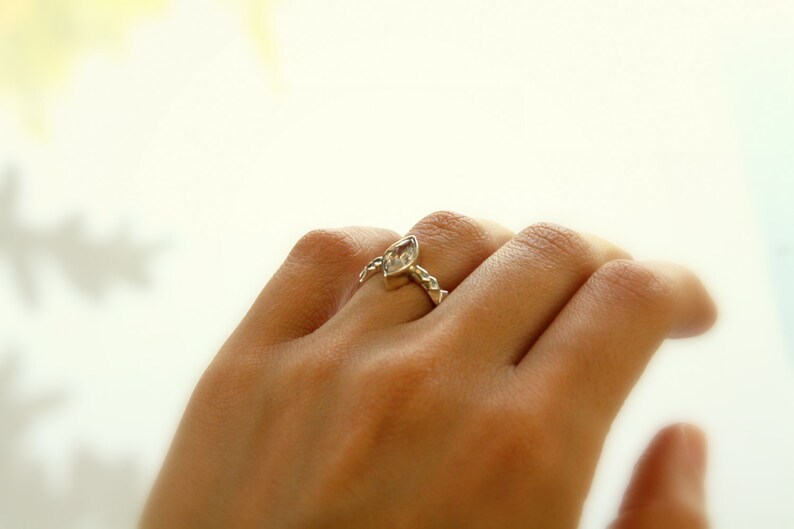 Solitaire ring-Silver ring-Zirconia ring-Mmarquise zirconia ring-Engagement ring-Statement ring-Statement jewelry