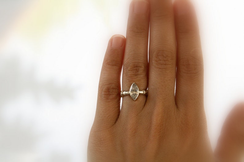 Solitaire ring-Silver ring-Zirconia ring-Mmarquise zirconia ring-Engagement ring-Statement ring-Statement jewelry