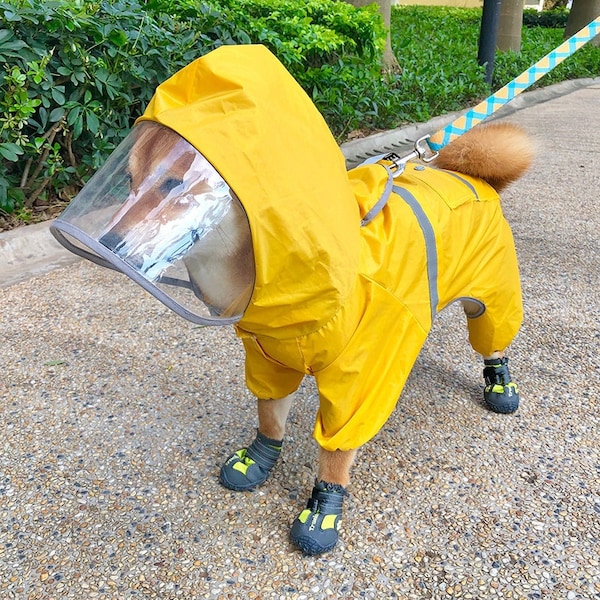 Dog Rain Jacket - with Rainproof Hood