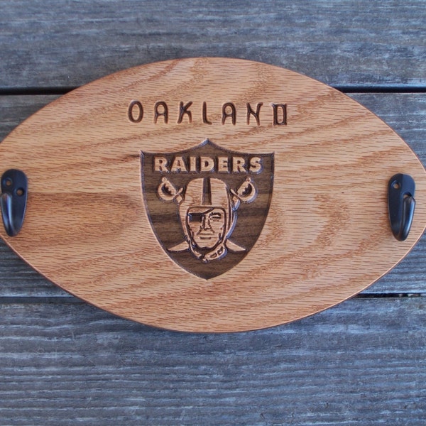 Handcrafted Oakland Raiders Wall Coat Hat Rack