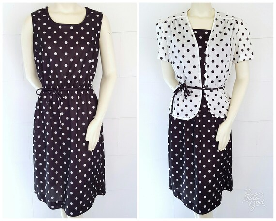 vintage black and white polka dot dress