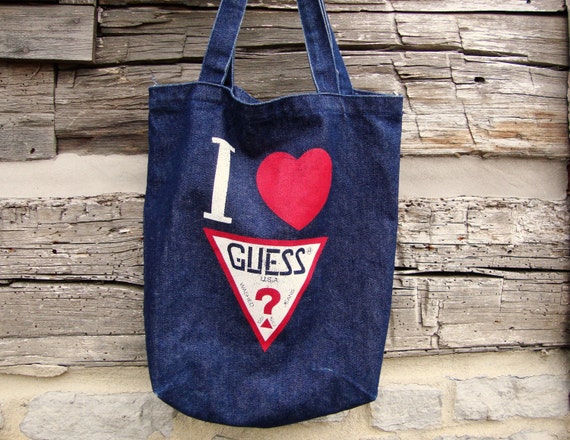 guess denim tote bag
