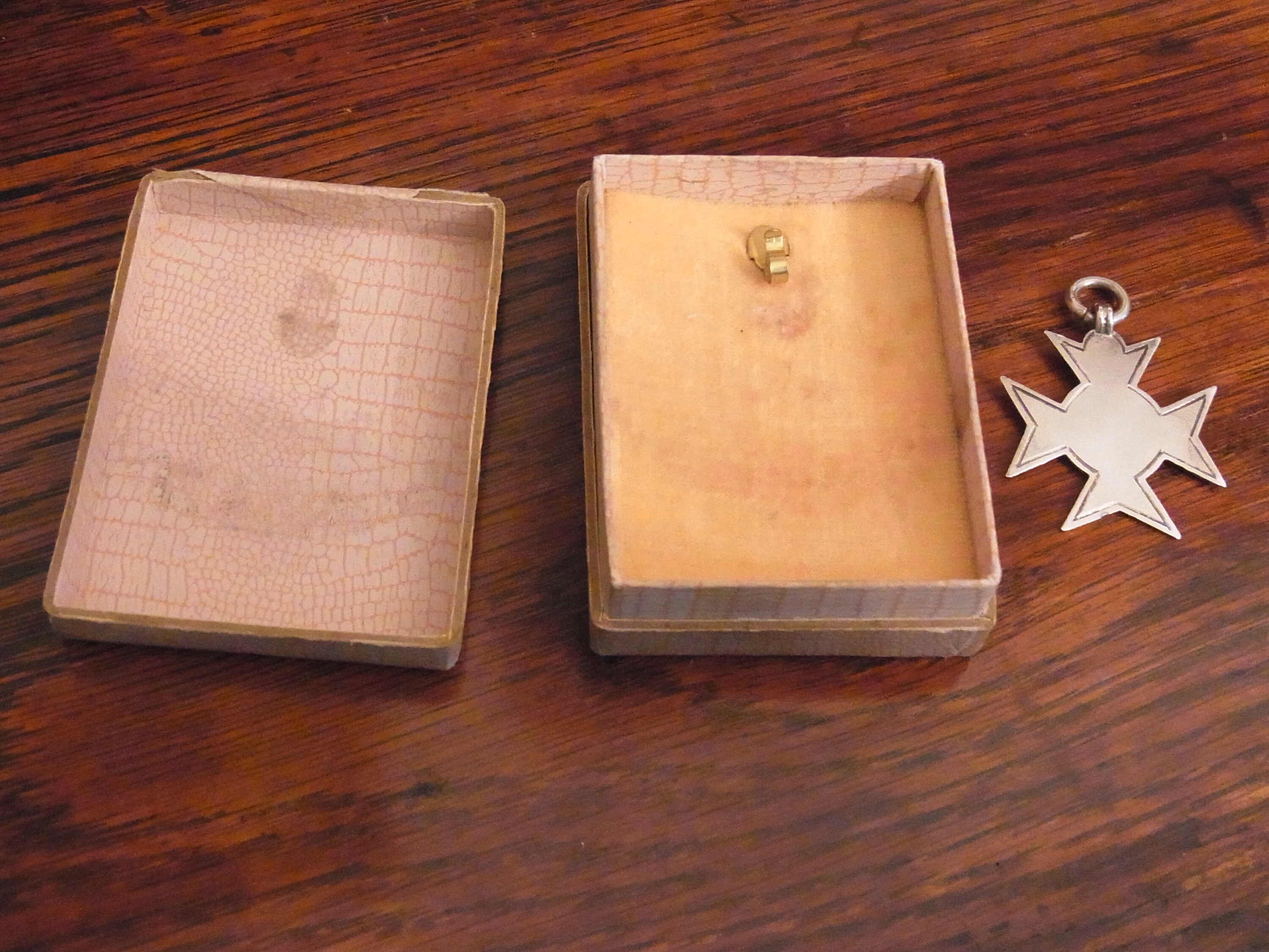 Vintage Boxed Sterling Silver English Maltese Cross Medal, Circa 1930s ...