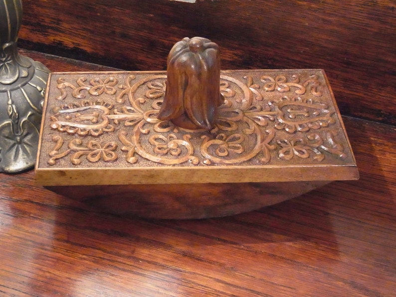 Vintage Desk Blotter décoration en bois sculpté circa années Etsy