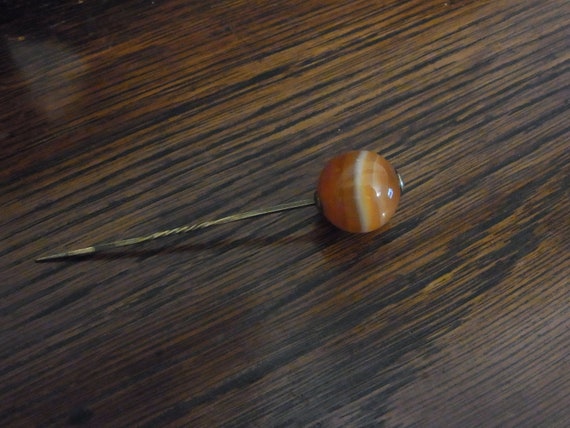 Antique Victorian banded agate stick pin - Englis… - image 4