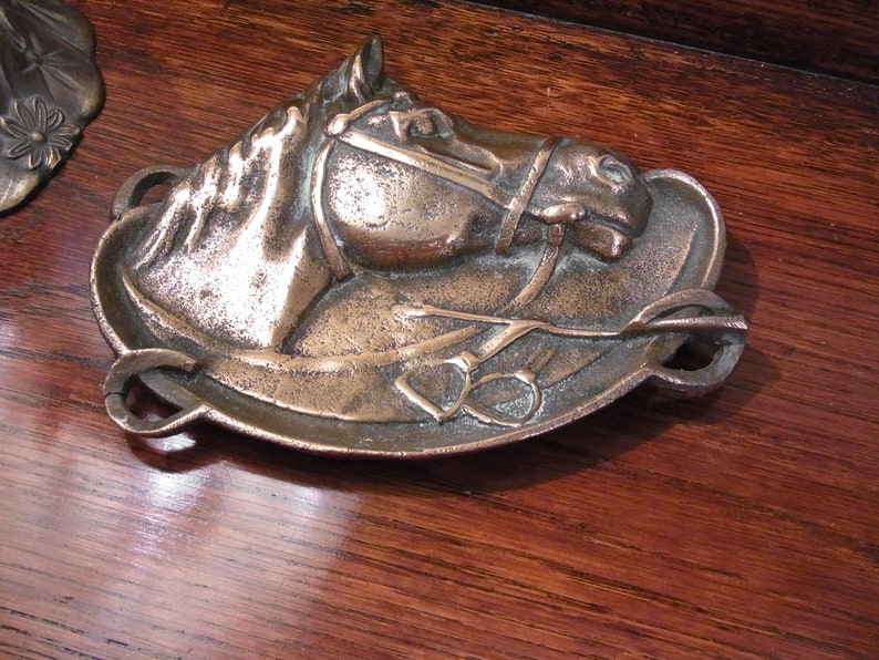 Vintage Brass Horse Head Trinket Dish. Horse Riders Dish. Etsy