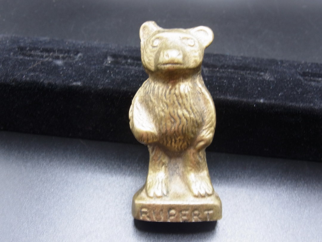 Vintage Brass Rupert Figure, Bear Figurine. Bear Lovers Gift. Brass