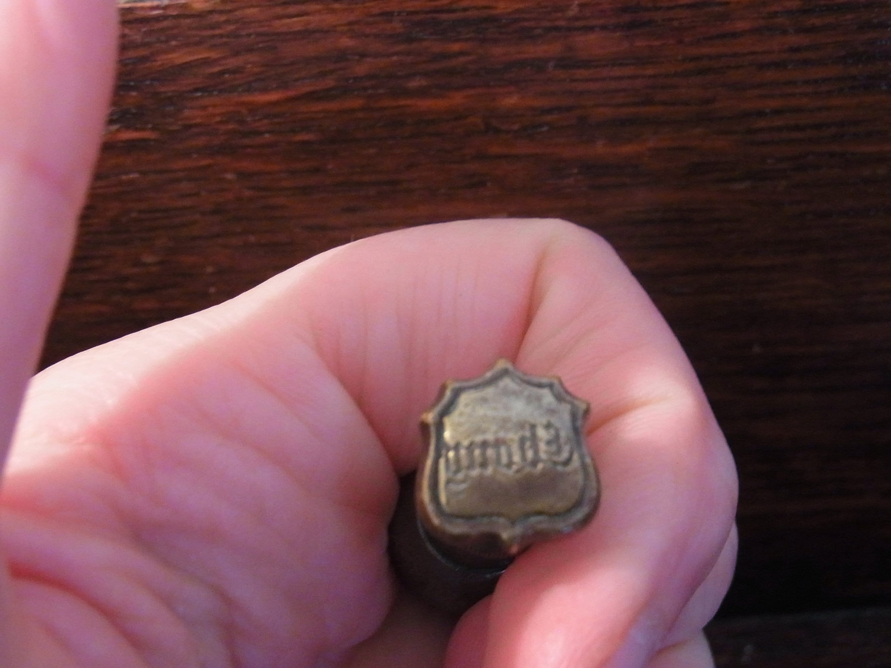Letter Seal Writing Implement Antique Vintage Double Sided Brass Seal letter-seal-writing-implement-antique-vintage-double-sided-brass-seal