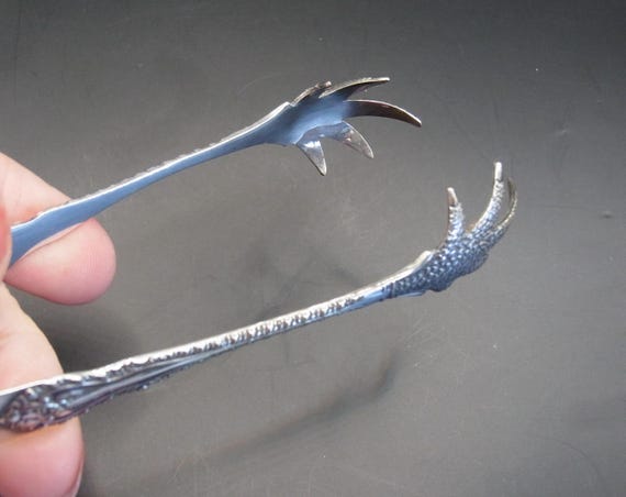 アンティーク】シルバー シュガートング 1902年 イギリス 鳥の爪