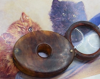 Antique monocle, eye glass in case, circa 1920s, faux tortoisehell, eyewear, spectacles, traditional, English , theatre prop