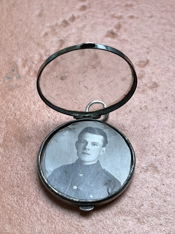 Antique silver plated Photo Locket Pendant. First… - image 2