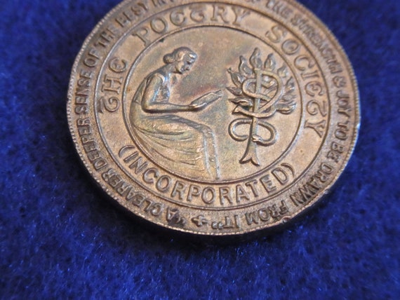 Vintage Poetry Society Sterling Silver medal awar… - image 5
