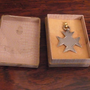 Vintage Boxed Sterling Silver English Maltese Cross Medal, Circa 1930s ...