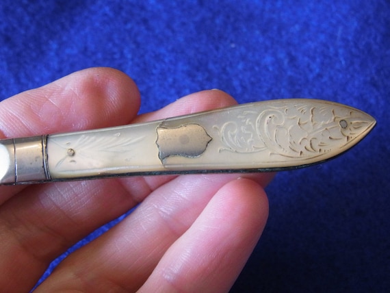 銀製、アンティークフォールデングナイフ、貴重品