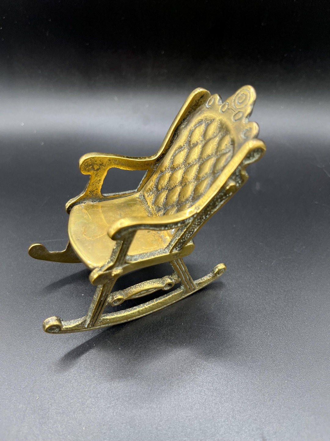 Vintage Miniature Brass Rocking Chair, Dolls House, Dolls House Chair ...