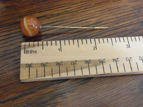 Antique Victorian banded agate stick pin - Englis… - image 5