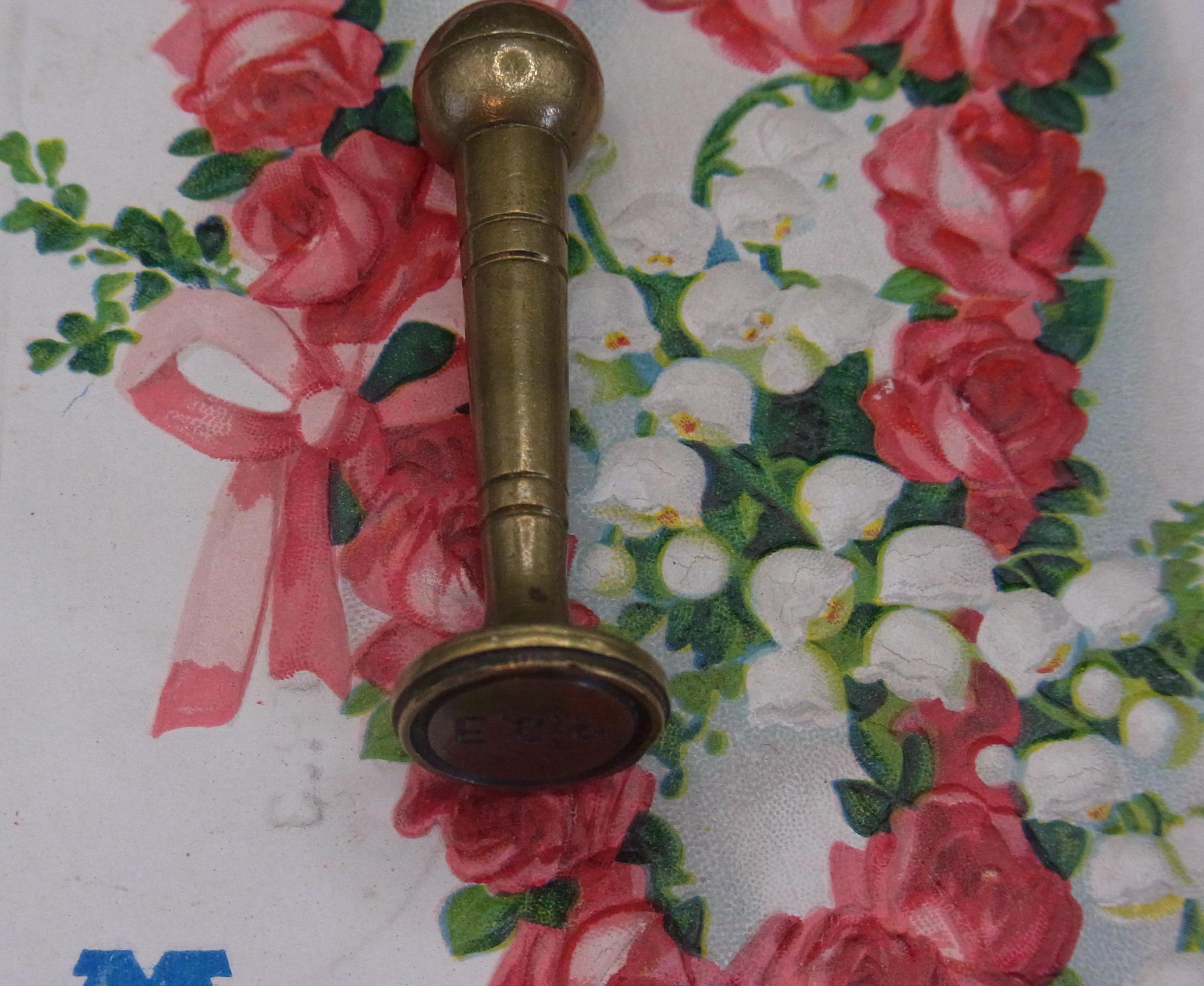 Vintage gold tone  Brass Wax Seal letters E G. P, Vintage Document seal. Writing Accessory. Office letter seal. Writing implement. Desk Gift