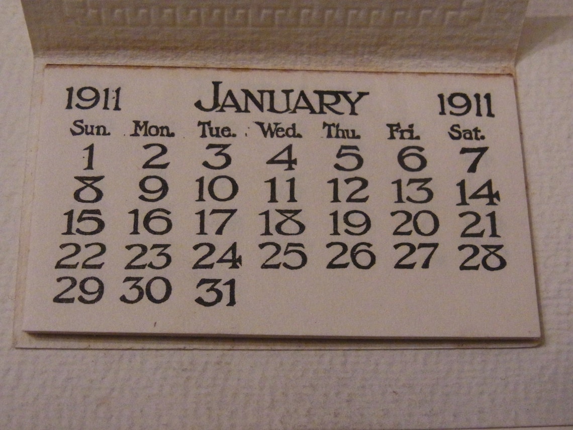 Edwardian Calendar 1911 Antique Calender 1911 English Antique - Etsy UK Edwardian Calendar 1911 Antique Calender 1911 English Antique - Etsy UK