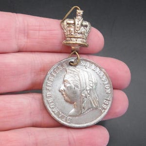 Queen Victoria Golden Jubilee Commemoration Pendant Antique Royal Victorian Medallion Queen Victoria Collectible