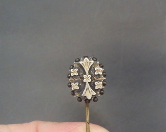 Victorian or Edwardian Sterling silver stick pin Floral design.tie pin circa 1900s. Cravat pin.  Bridegroom. 1900s Jewellery