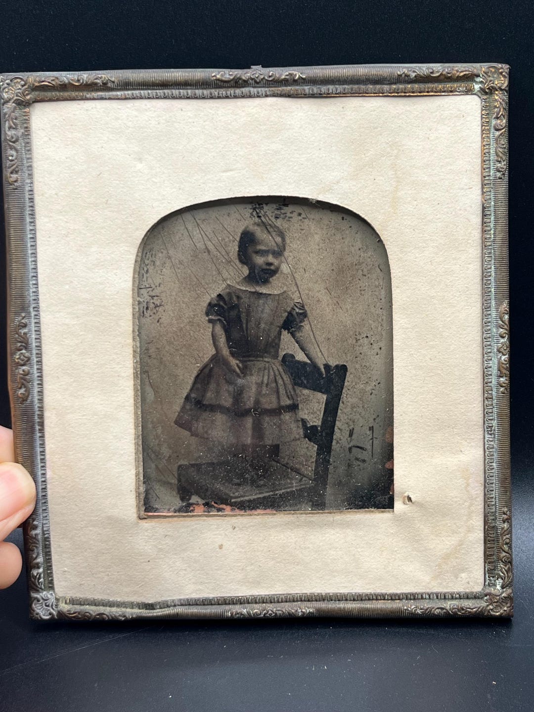 Antique English Victorian Ambrotype Glass Plate Photograph Young Child ...