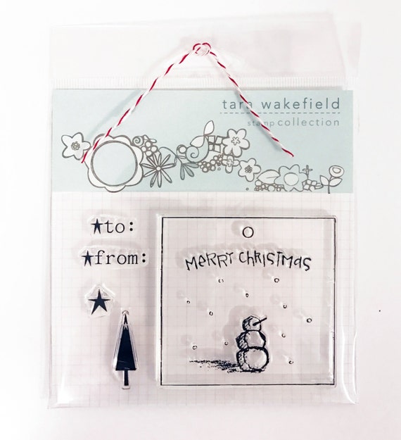 Snowman tag - clear stamp for papercrafting