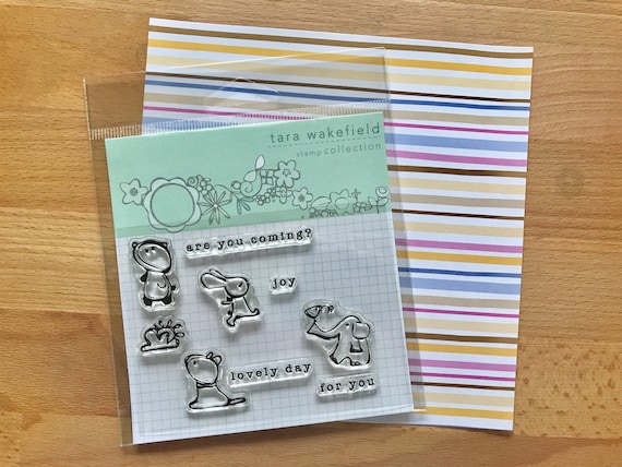 Stamps // Animal clear stamps for paper crafting // cute phrases // stamp set // card making
