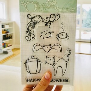Qoiseys Halloween Ghost Clear Stamps and Dies Sets for Card Making