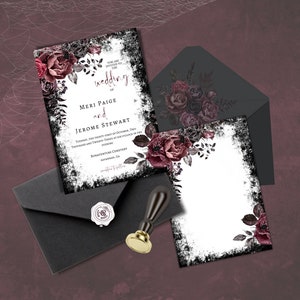 Goth Spider Wedding Invitation Templates Suite, Dark, Creepy Wedding