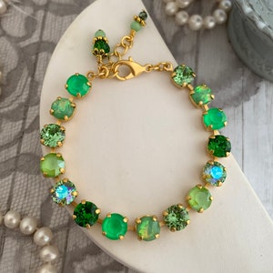 You're A Mean One Mr Grinch, Grinch Green Bracelet, Rhinestone Crystal Tennis Bracelet, The Grinch Jewelry, Neon Green, Kelly Green, Peridot