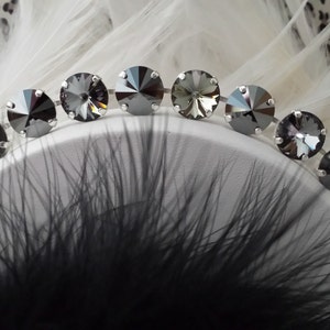 CLASSIC BLACK 12mm Genuine Crystal Tennis Bracelet. Hematite, Silver Night and Black Diamond, Mixed Black Rhinestone Jewelry