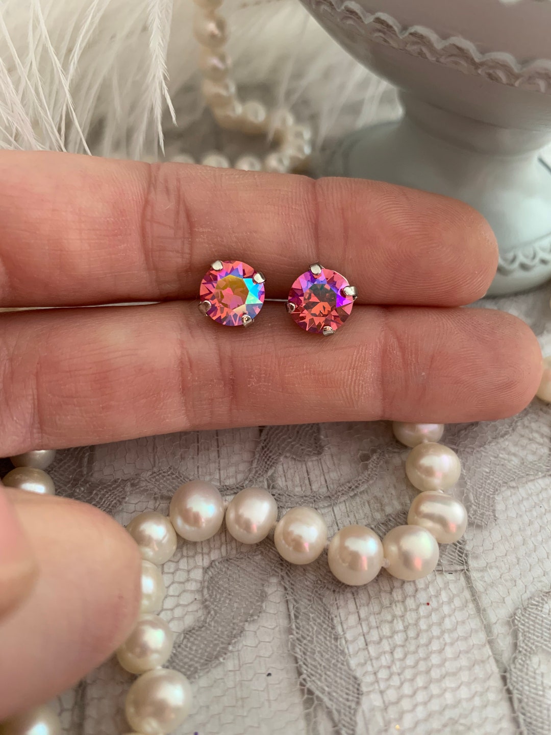 Feather Earrings Pink Panache Earrings Wholesale Boutique Store