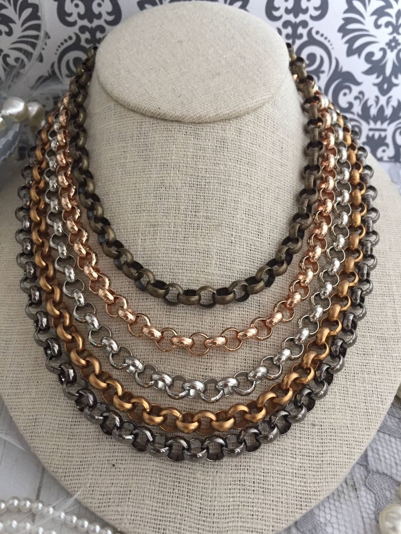 8mm Rolo CHAINEDUP Necklace Large Round Link Chain Necklace Etsy