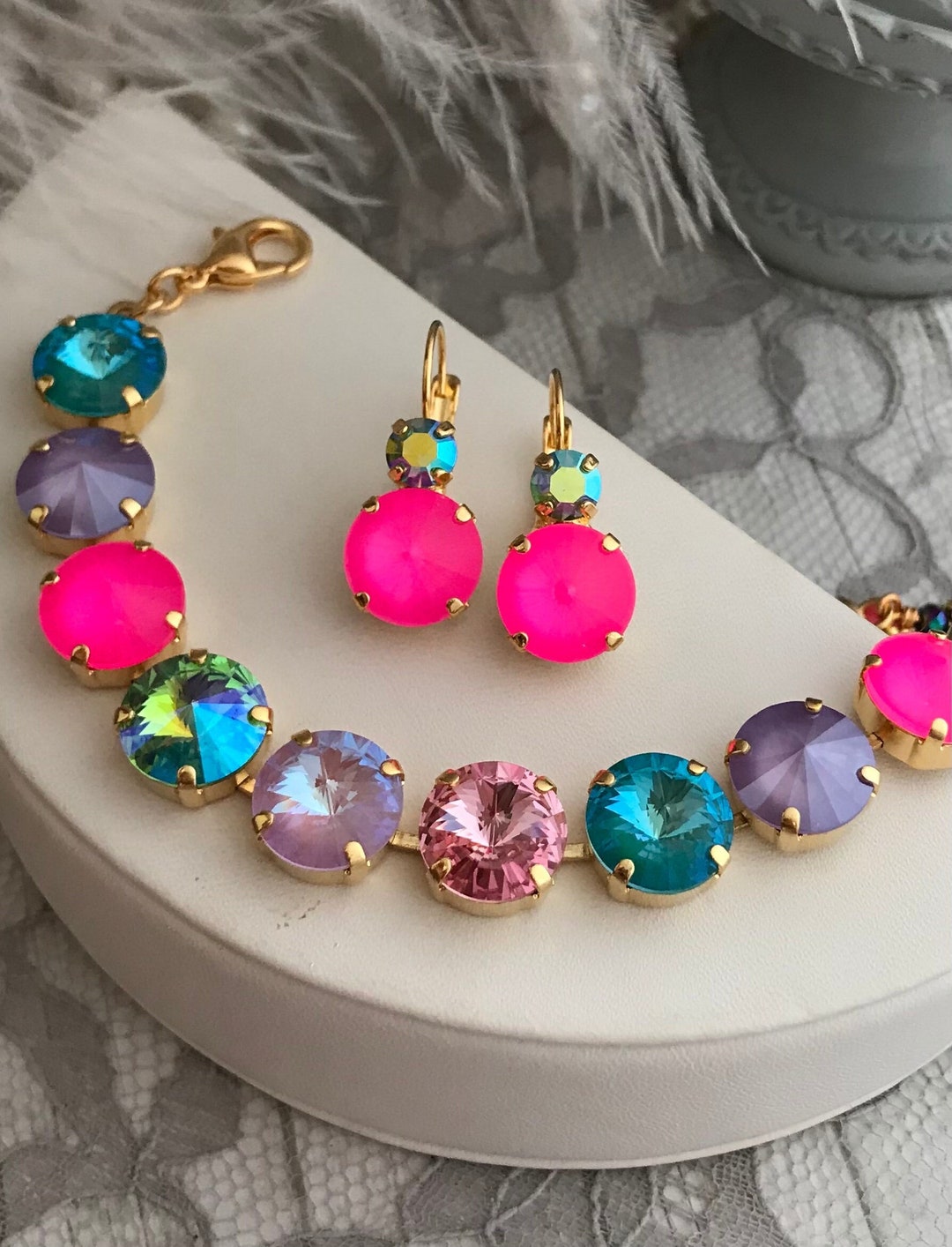 Neon Pink CND Earrings