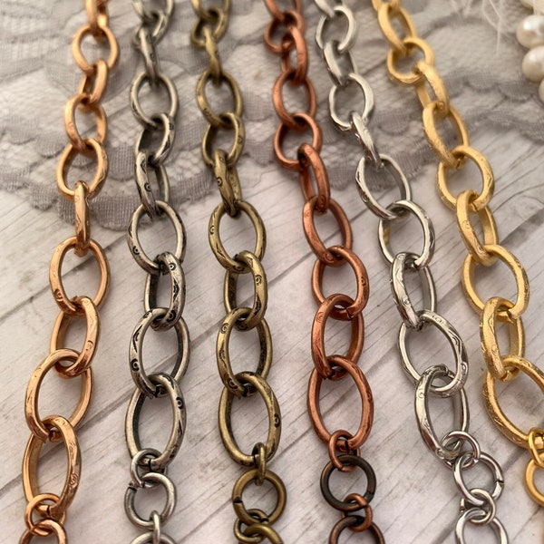 Oval Chain Bracelet, Etched Oval Link Fashion Bracelet, Gold link Bracelet, Silver Layering Bracelet, stacking chain bracelet, Chunky Chain