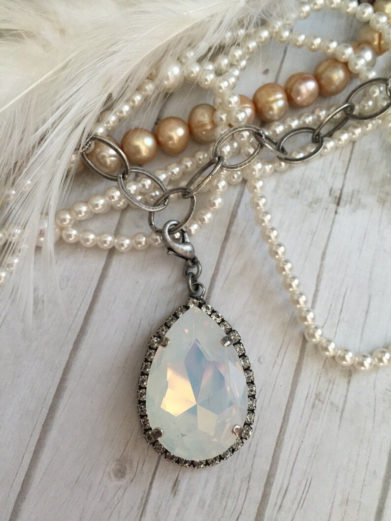 Large Teardrop Pendant Charm. Detachable Necklace Enhancer Etsy