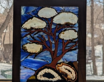 Moonlit Canopy - Stained Glass Mixed Media Mosaic