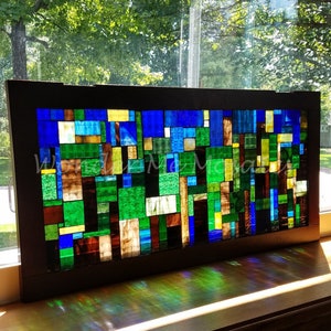 Stained Glass on Glass Mosaic - Abstract Forest
